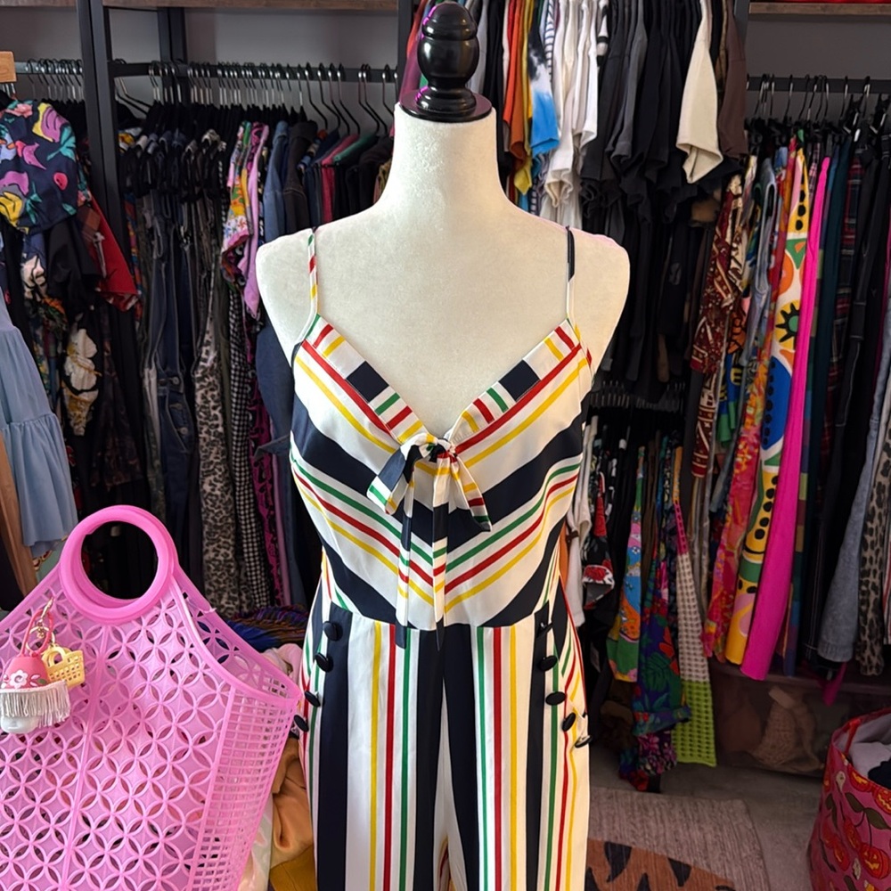 Voodoo Vixen Multi Stripe Nautical Cami Jumpsuit